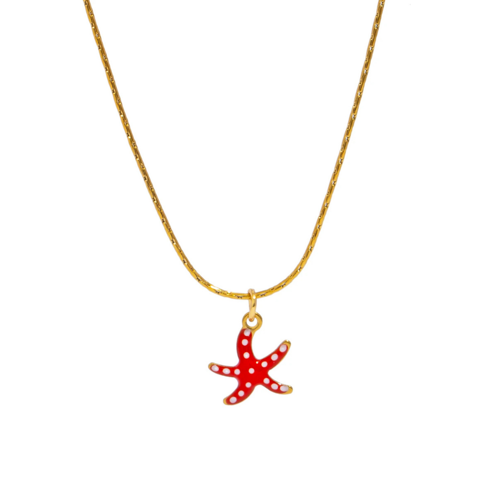 Collier Mini Étoile de Mer Couleur pas cher