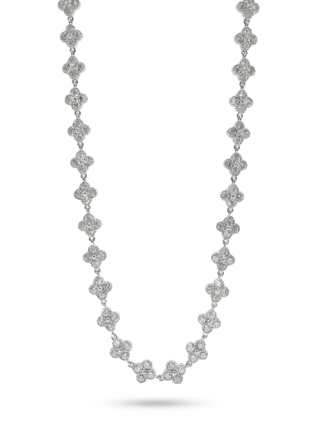 Collier Trèfle Strass argent