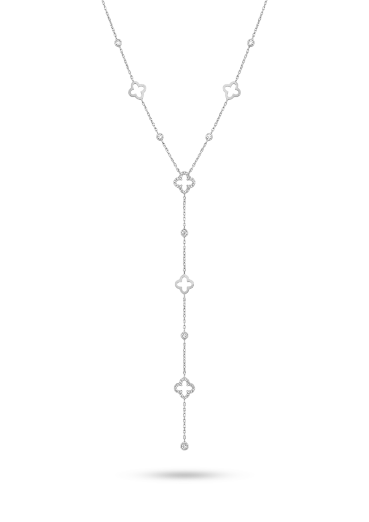 Collier Y Trèfles Ajourés argent