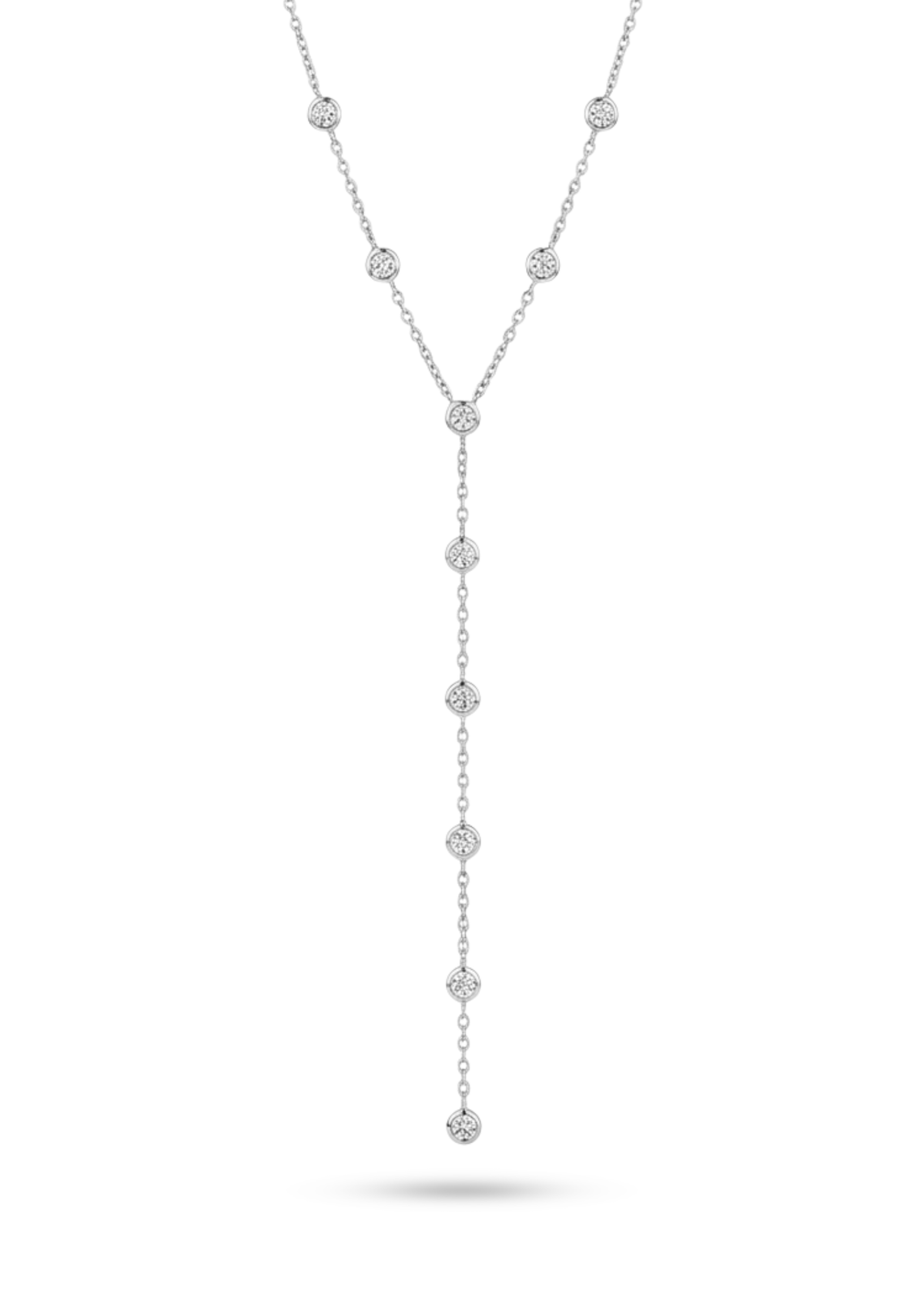 Collier en Y Pierres Blanches