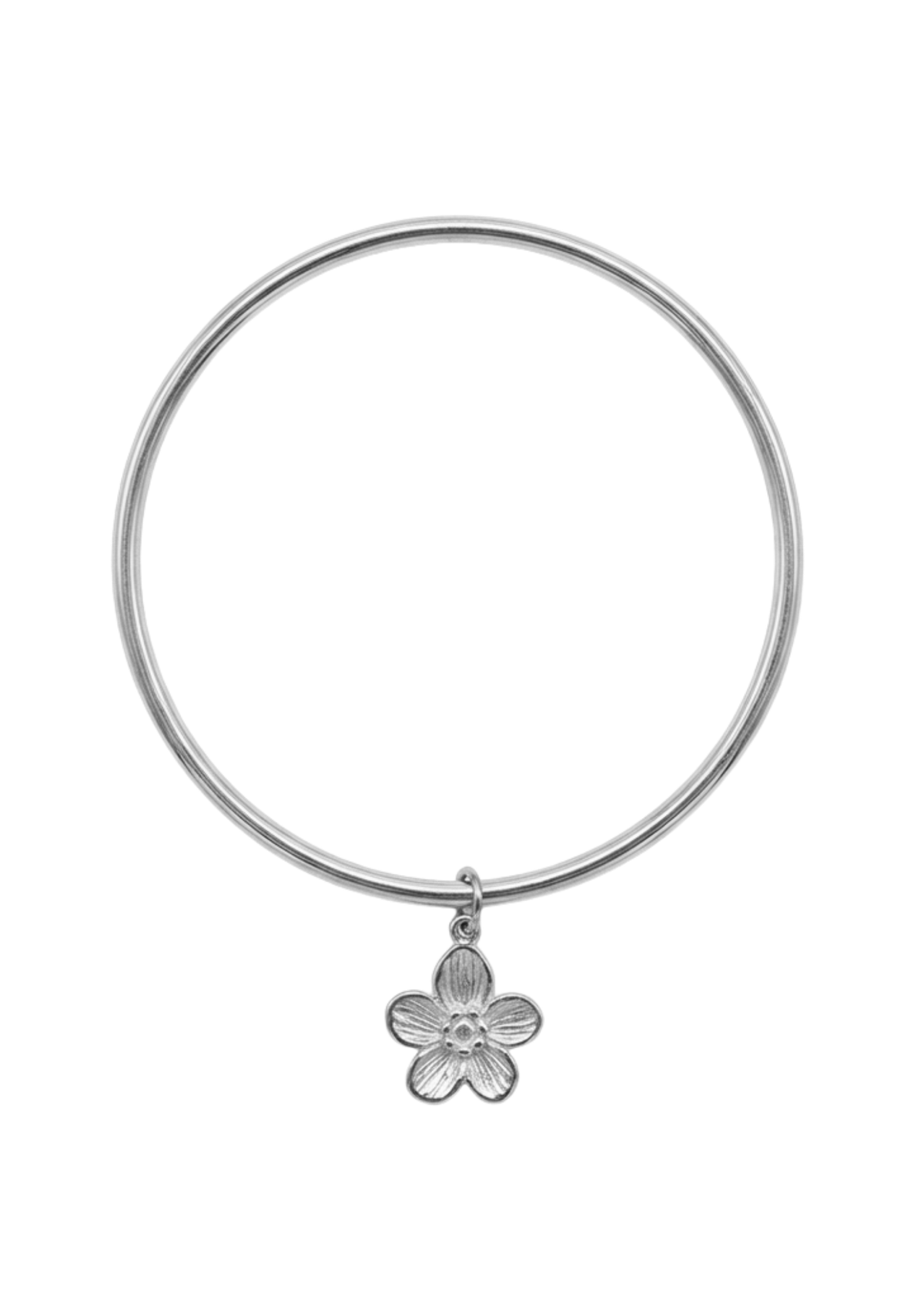 Jonc Breloque Floral argent
