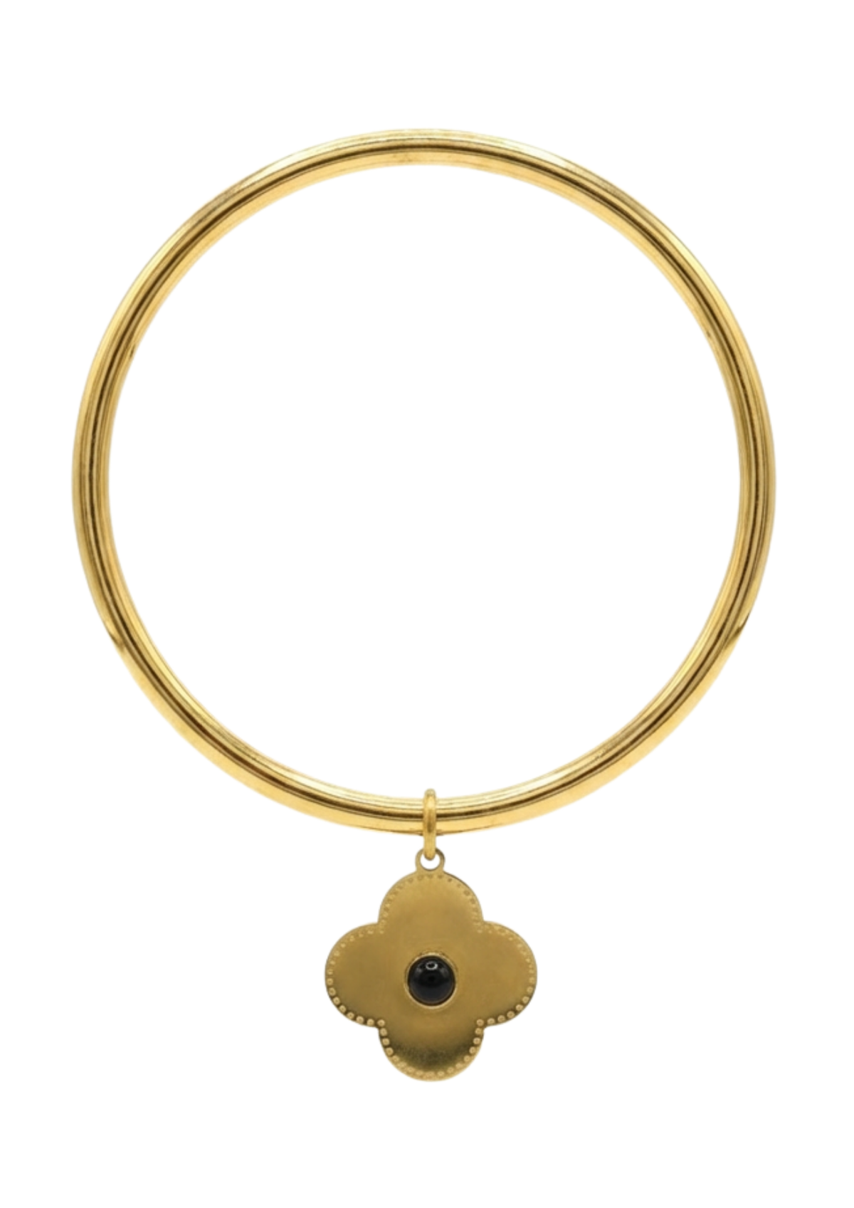 Bracelet Jonc Trèfle noir