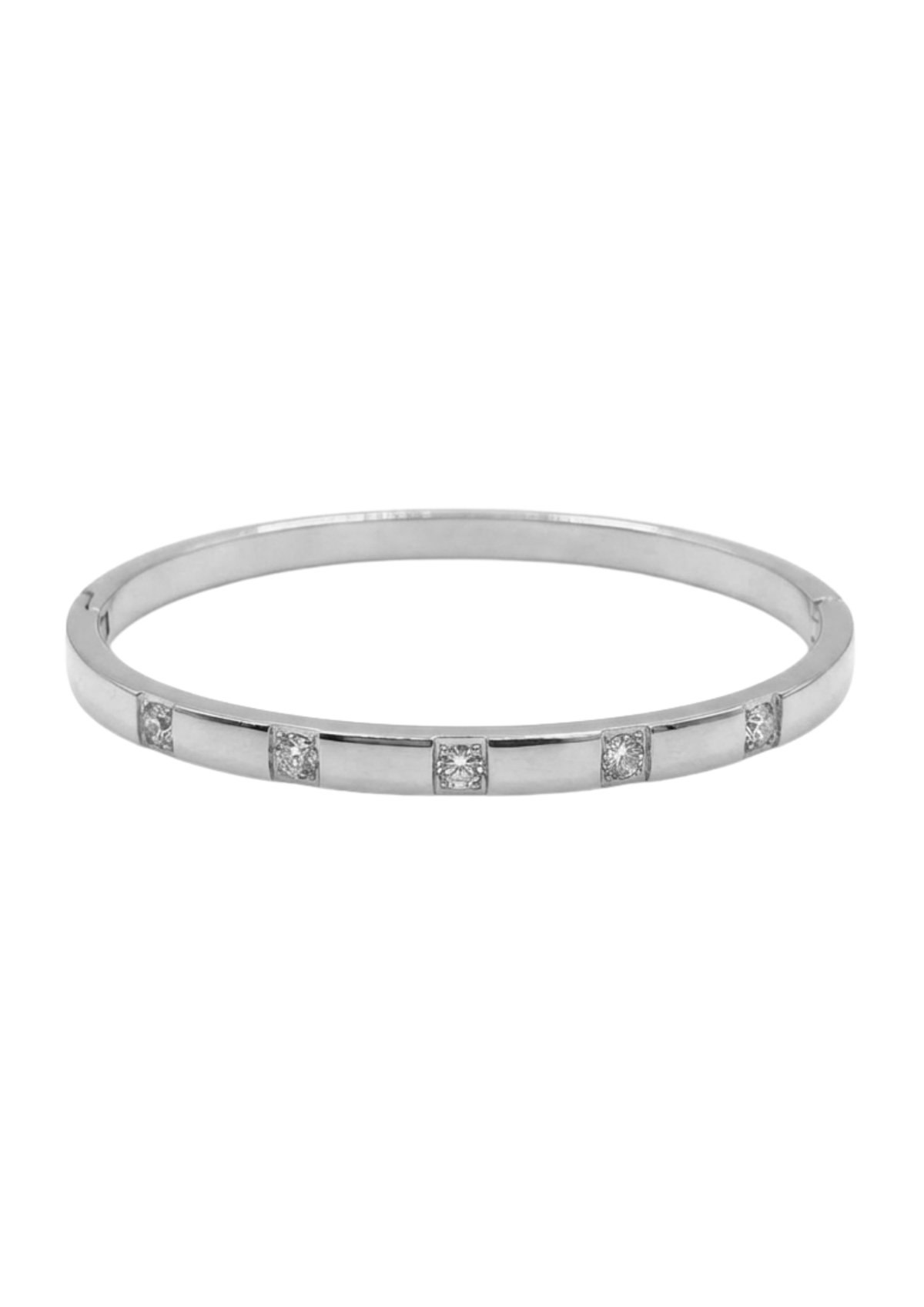 Jonc Rigide à Strass Carrés