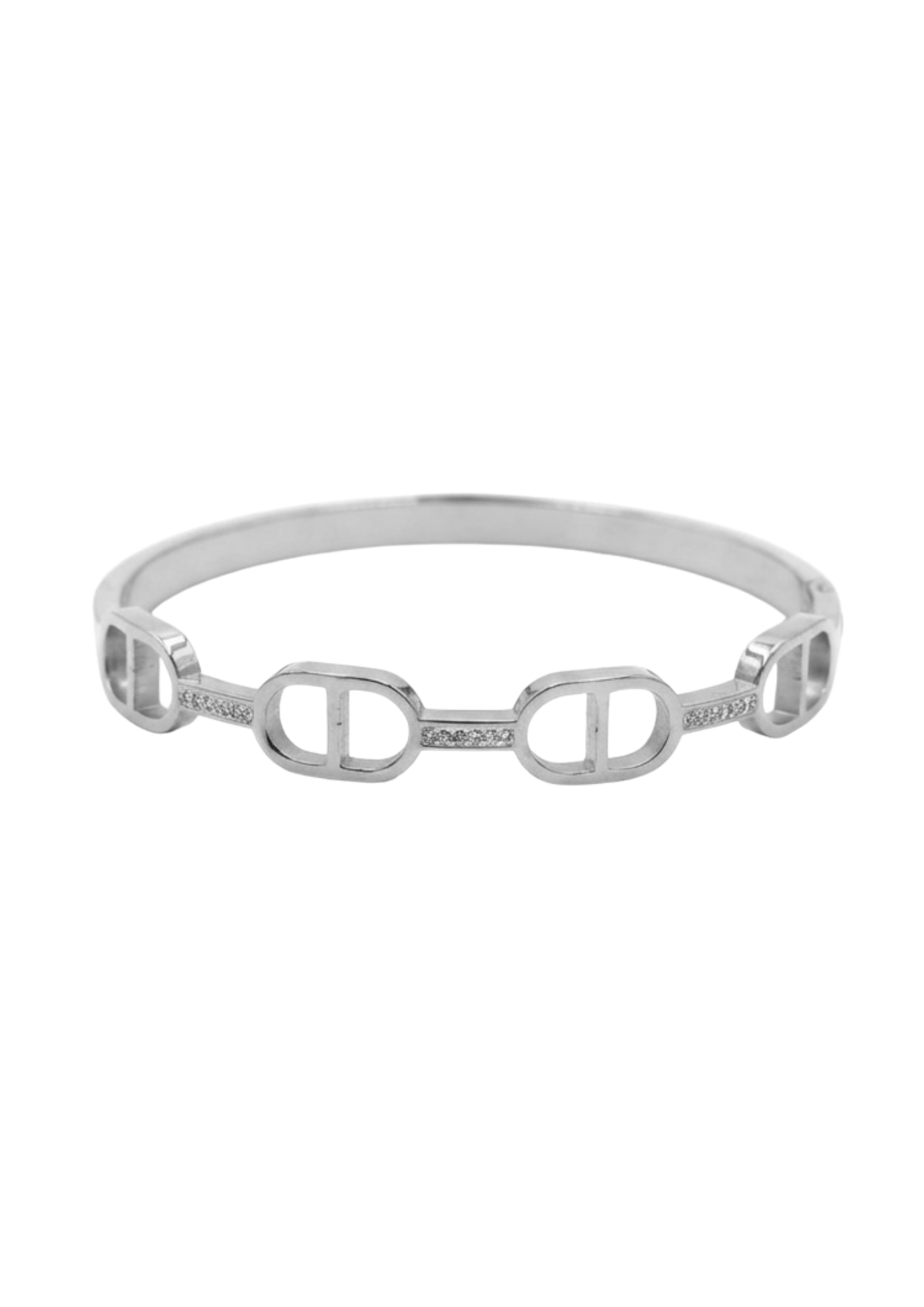Jonc Rigide Maille Marine et Strass