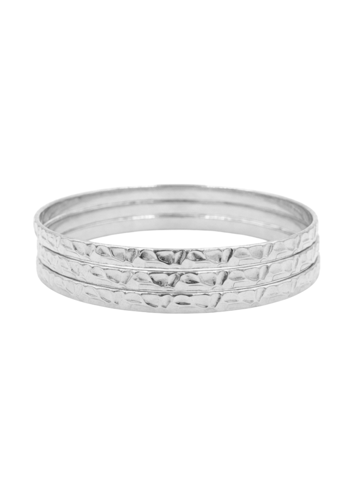 Lot 3 Joncs Martelés argent