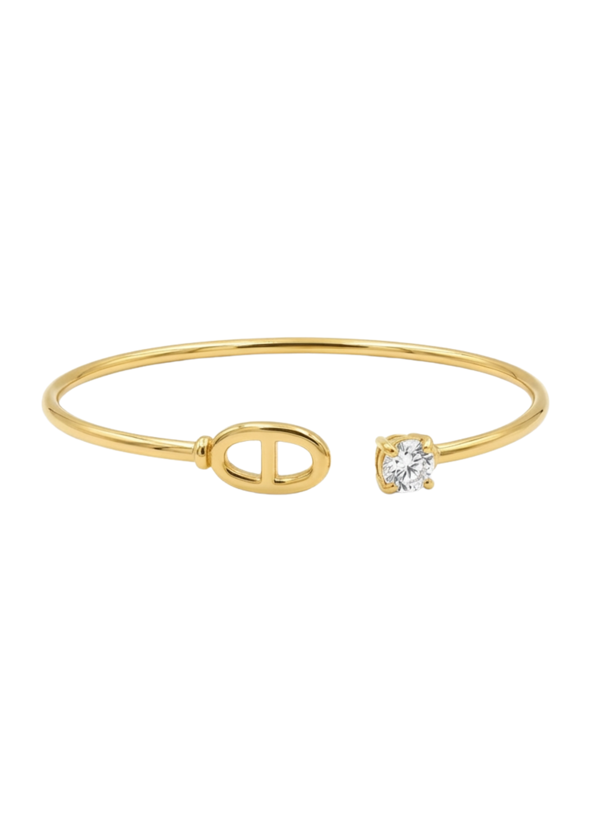 Jonc Ouvert Maille Marine or