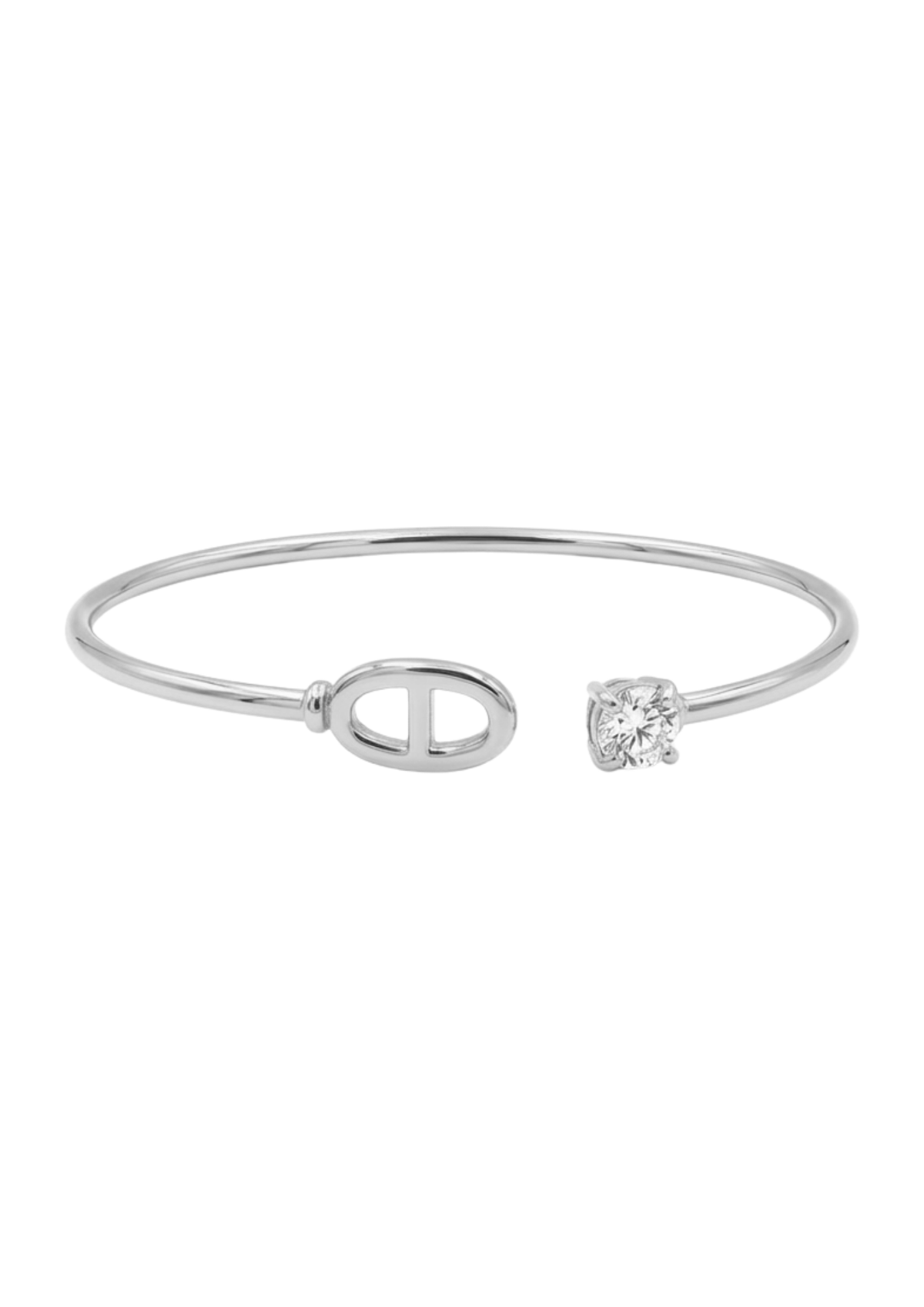 Jonc Ouvert Maille Marine argent