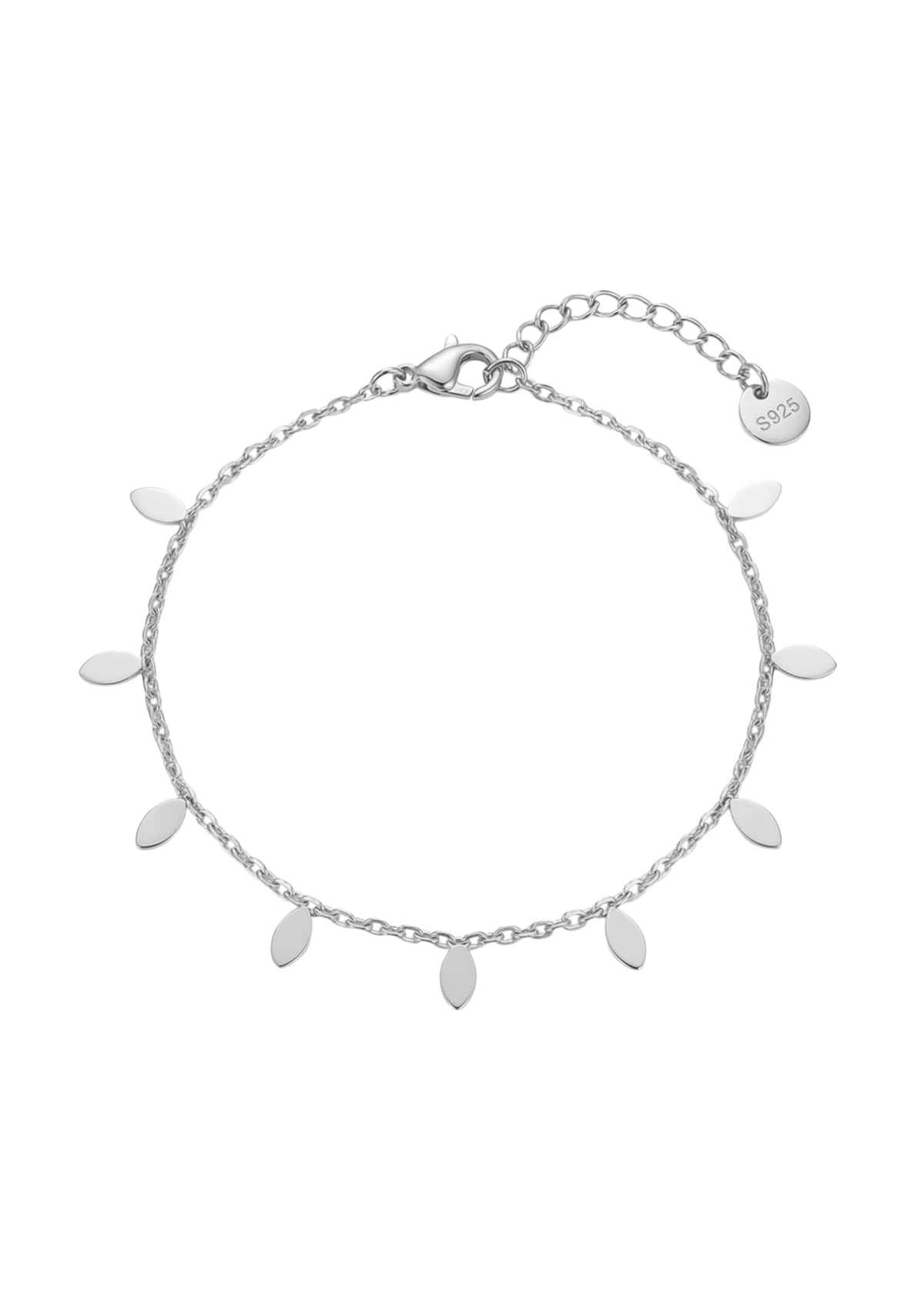 Bracelet Fin Feuilles argent