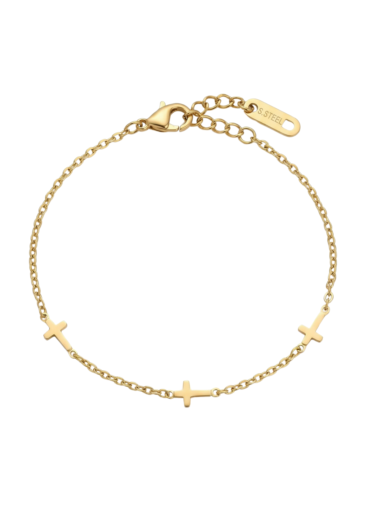 Bracelet 3 Croix Fines or