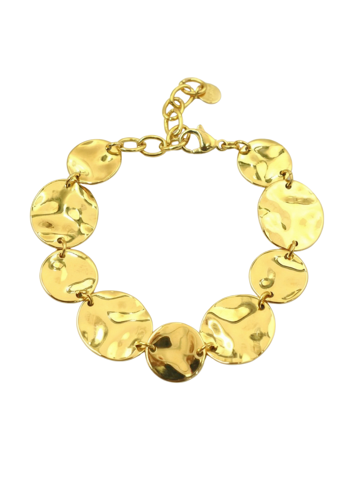 Bracelet Médailles Rondes Martelées or