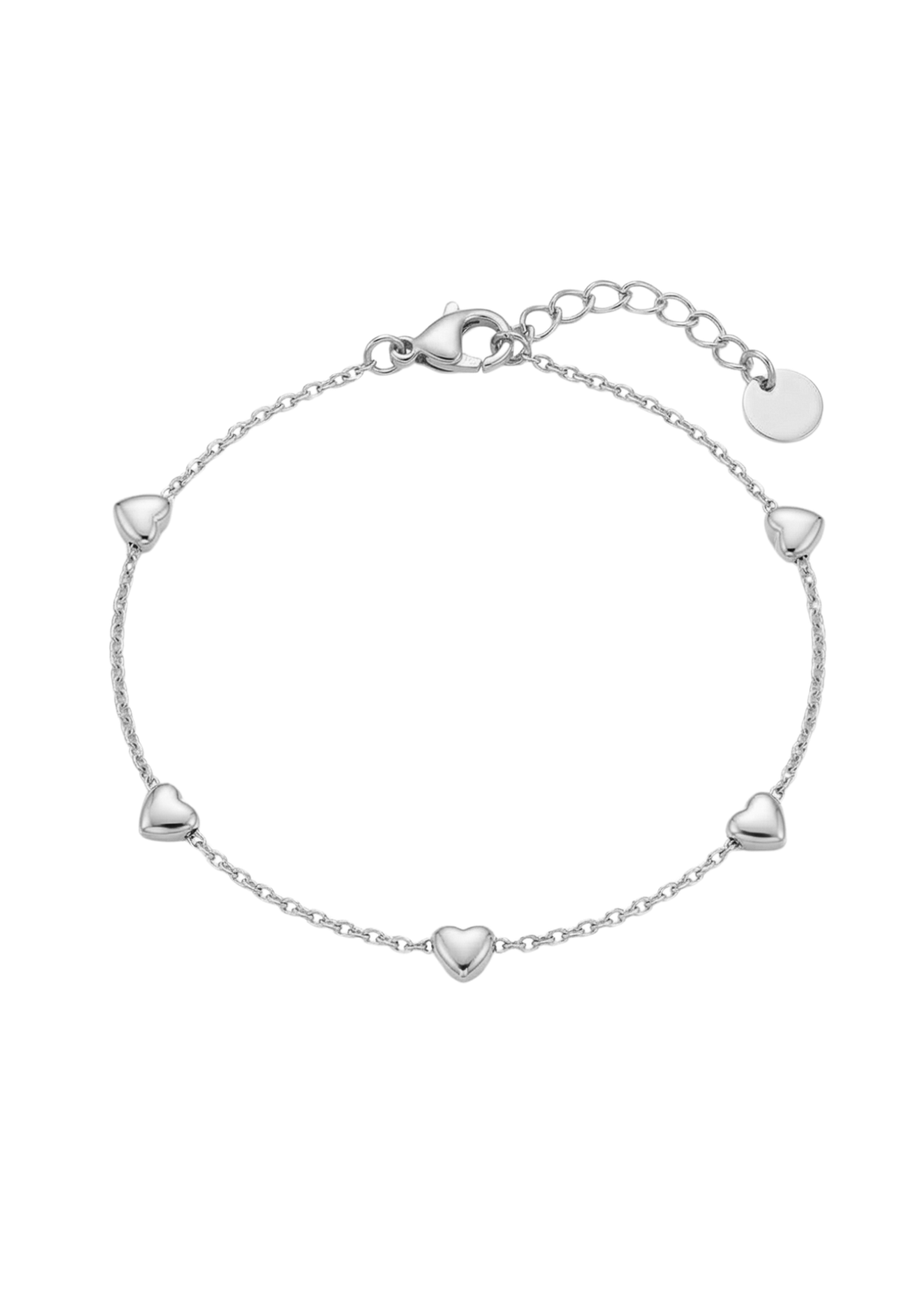 Bracelet Fin Cœurs Femme argent