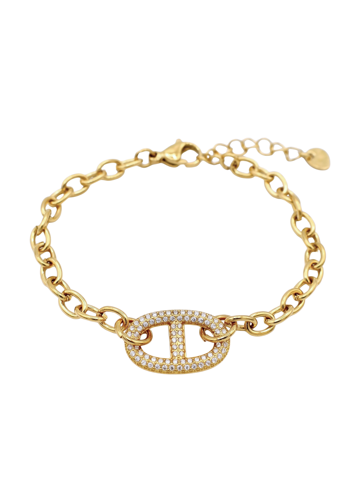 Bracelet Maille Marine Strass or