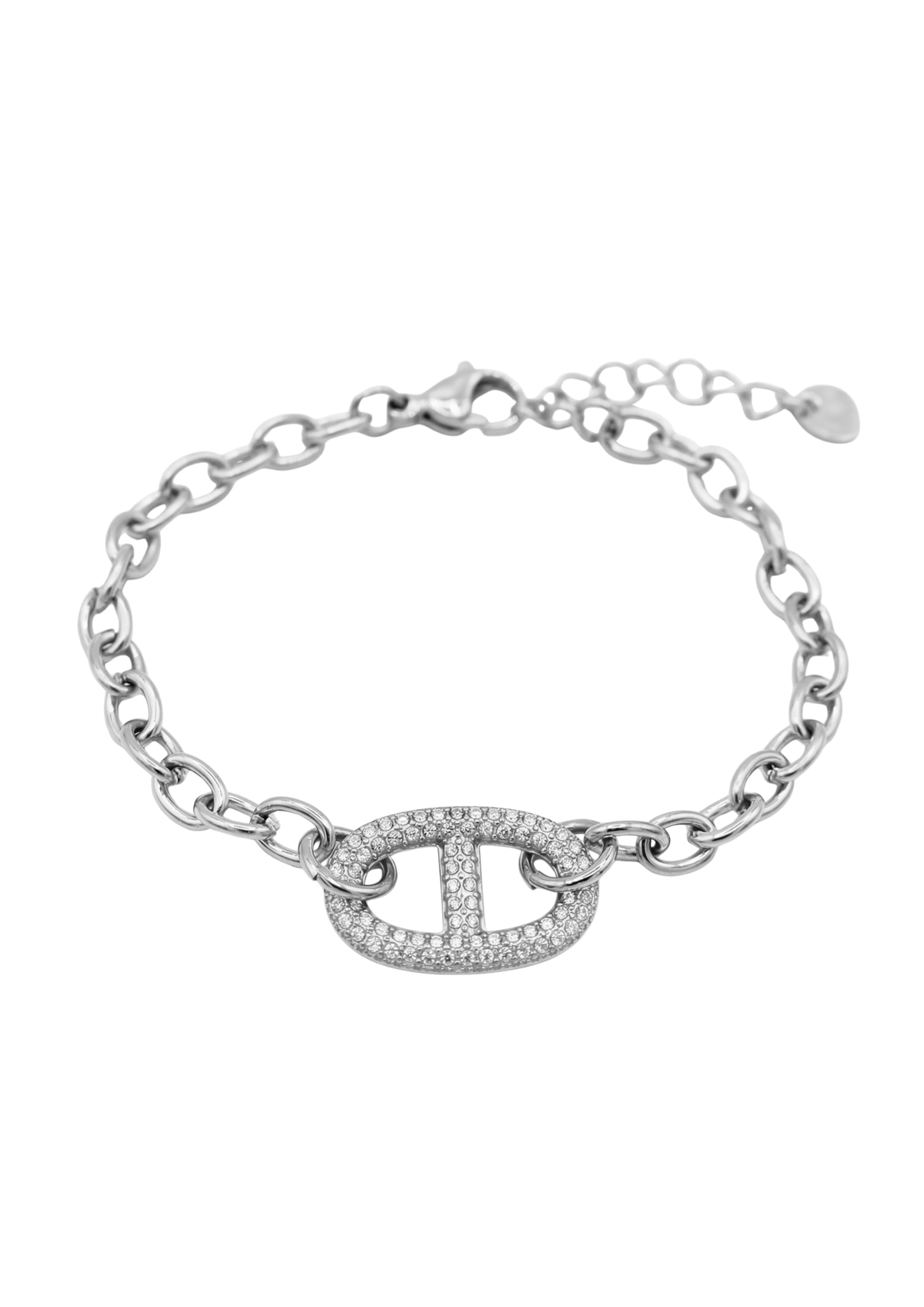 Bracelet Maille Marine Strass argent