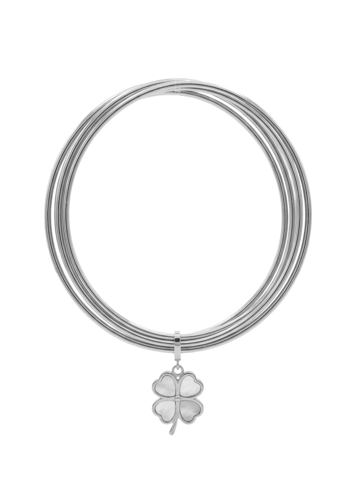 Bracelet Jonc Trèfle acier