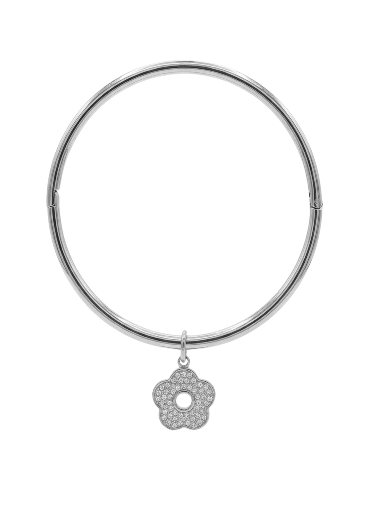 Jonc Pampille Fleur argent