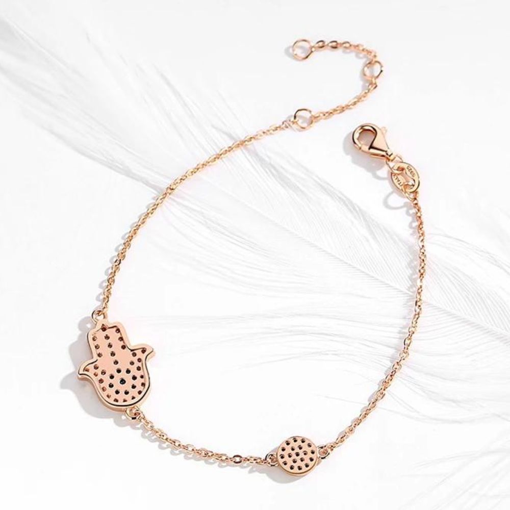 Main de Fatma Bracelet Femme Acier Rose