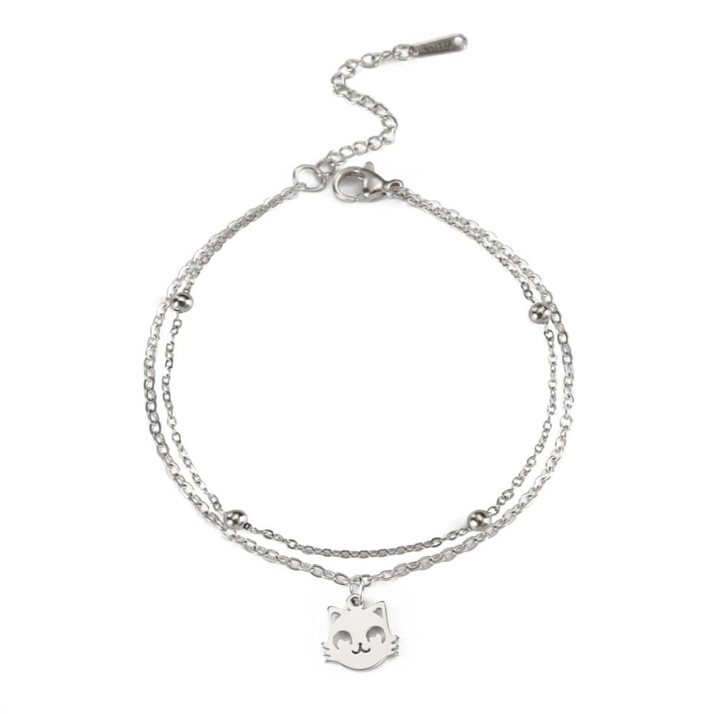 petit bracelet chat argent