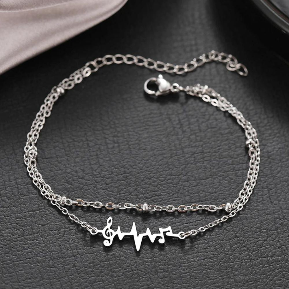 petit bracelet notes de musique argent