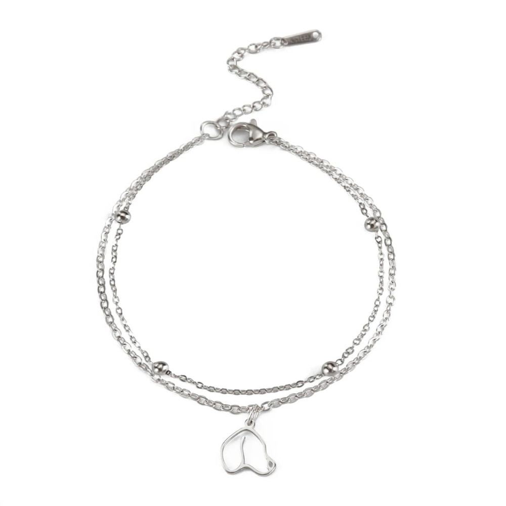 petit bracelet tête de chien argent